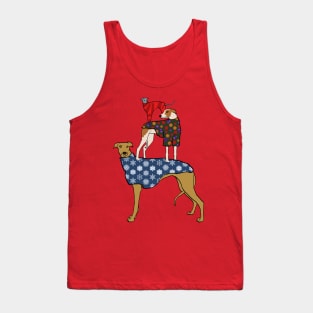 Christmas sighthound tree Tank Top